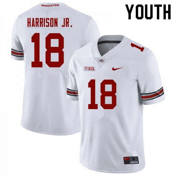 Ohio State Buckeyes Marvin Harrison Jr. Youth #18 White Alumni College Football Jersey 2404TPPU1